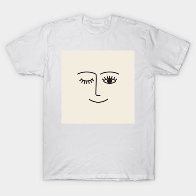 Wink (Off White) T-Shirt by summer-sun-art